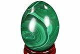 Stunning Polished Malachite Egg - Congo #115298-1